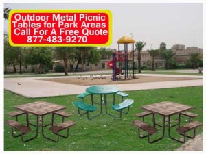 Outdoor Metal Picnic Tables For Park Areas