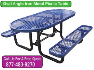 Oval Angle Iron Picnic Table