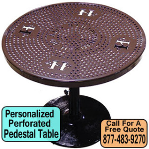 Personalized Perforated Pedestal Table For Sale Cheap Discount Prices