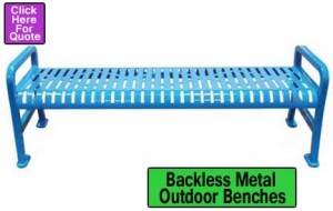 Backless Metal Outdoor Benches For Sale In Austin, San Marcus & San Antonio Texas