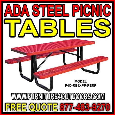 Wholesale ADA Steel Picnic Tables For Sale Manufacturer Direct Discount Prices